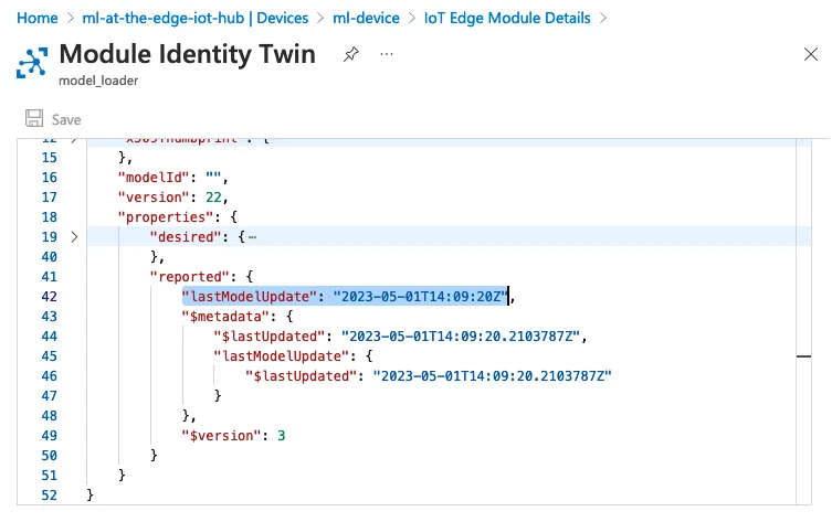 1*U1ieEbFYQpuMnVrHASYMDQ Model twin - Reported properties