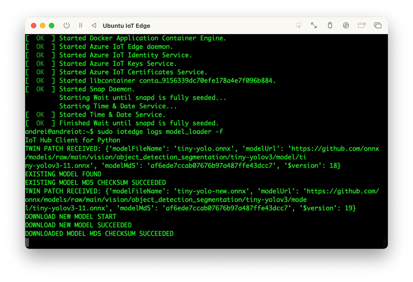 1*gLGGSvD7Y_7GDLNkj0b82Q Edge device - Model loader module logs